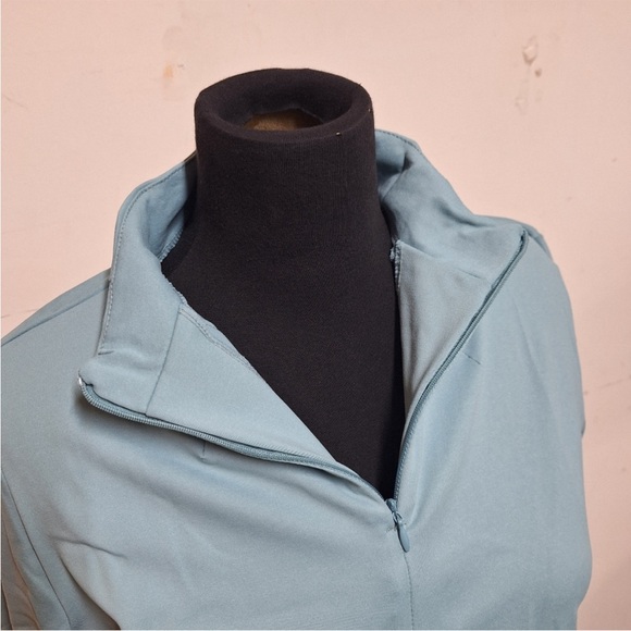 NEW! Shadow Sport Fitted Mock-Neck Zip Front Athletic Jacket, Lt Blue. M, XL - Picture 6 of 14